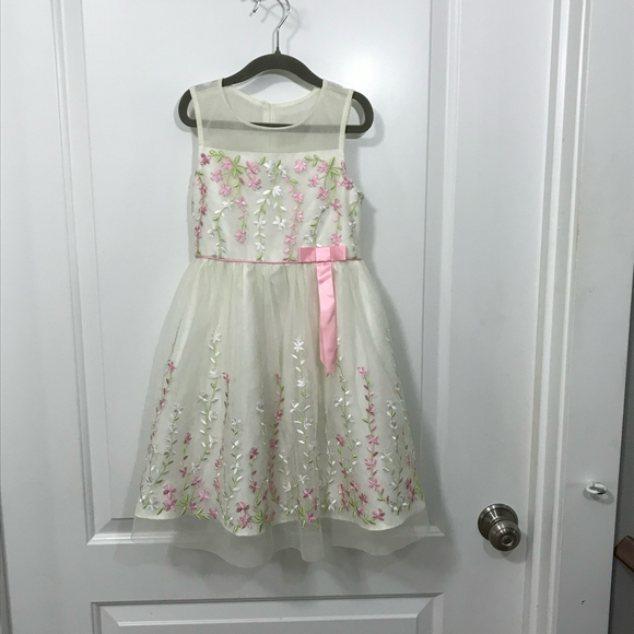 Jona Michelle Special Occasion Ivory Polyester Girls Dress Size 6 - Picture 1 of 6